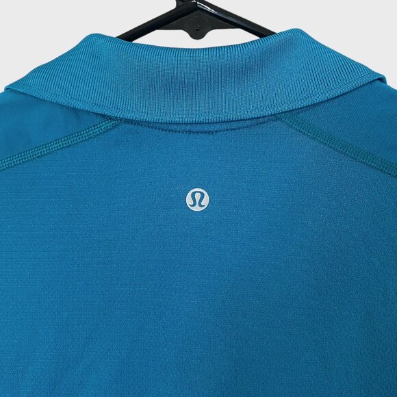 Lululemon Metal Vent Tech Polo Shirt Teal Men's Medium San Jose Sharks Logo - Picture 6 of 12